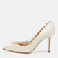 Original Manolo Blahnik White Satin Nadira Pumps Size 38