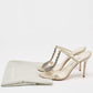 Original Manolo Blahnik Cream/Off-White Satin and Leather Eridania Sandals Size 39