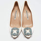 Original Manolo Blahnik White Satin Hangisi Pumps Size 34