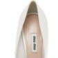 Original Miu Miu White Satin Embellished Pointed Toe Pumps Size 38