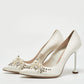 Original Miu Miu White Satin Embellished Pumps Size 37