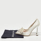 Original Miu Miu White Satin Embellished Pumps Size 37