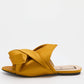 Original  Nº21 Yellow Satin Raso Knot Peep Toe Flat Slide Mules Size 40