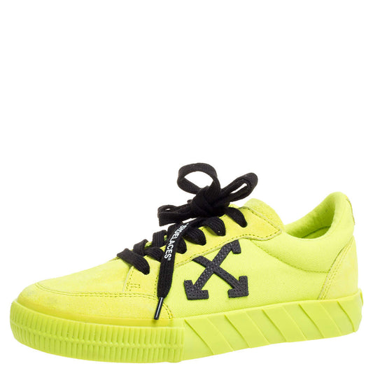 Original Off White Vulcanized Yellow Suede Leather And Canvas Low Top Sneakers Size 36 (Never Used)