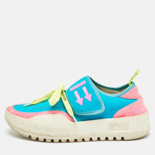 Original Off-White Multicolor Suede and Fabric Virgil Abloh Sneakers Size 38