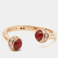 Original Piaget Possession Carnelian Diamond 18k Rose Gold Ring Size 56