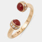 Original Piaget Possession Carnelian Diamond 18k Rose Gold Ring Size 56