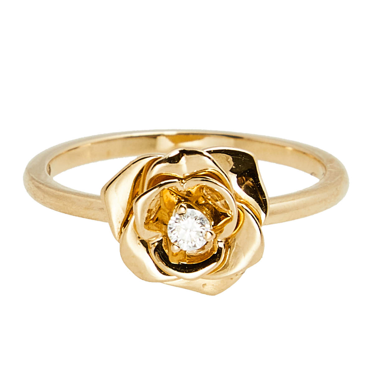 Original Piaget Rose Diamond 18k Rose Gold Ring Size 52