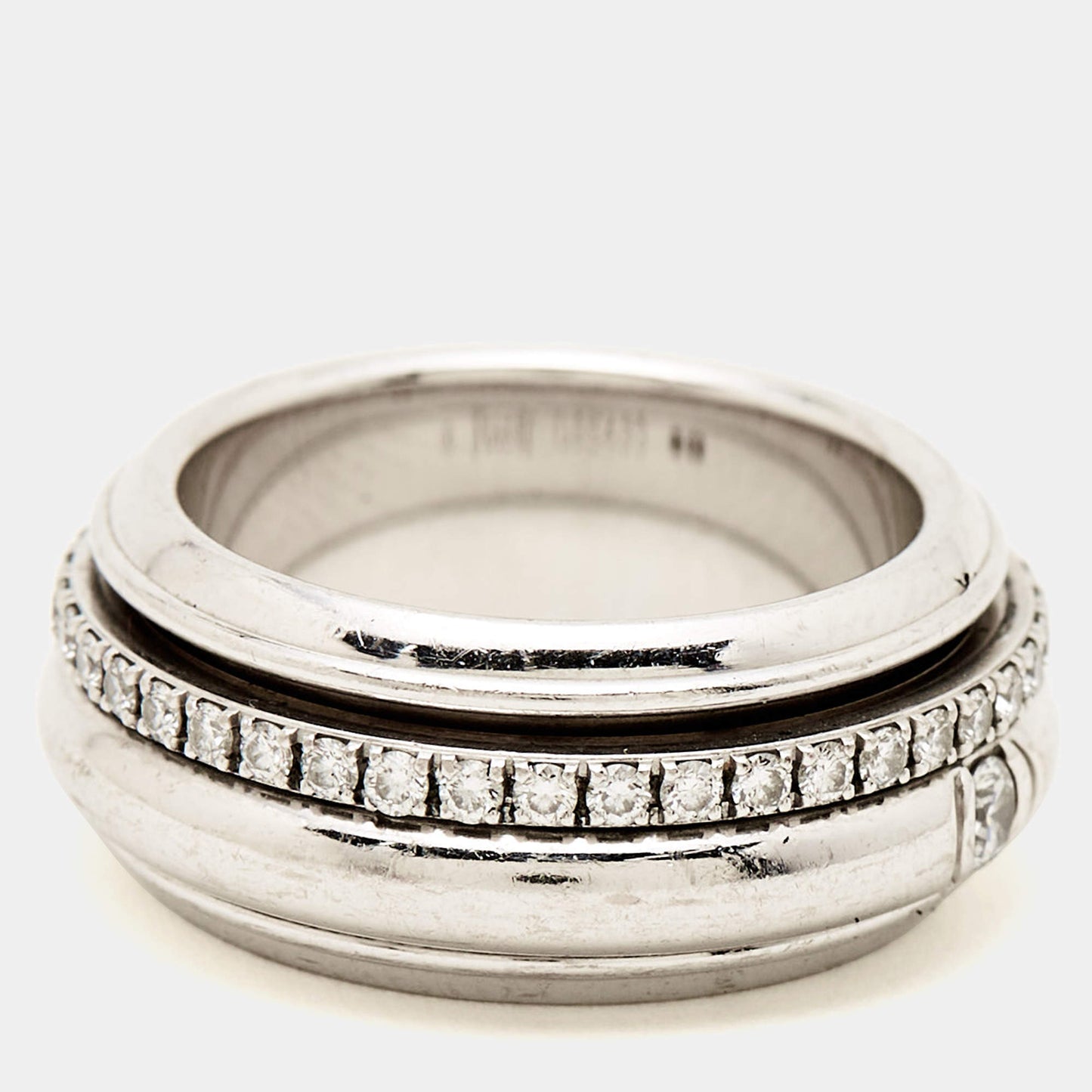 Original Piaget Possession Diamond 18k White Gold Ring Size 48