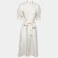 Original Polo Ralph Lauren White Satin Button Front Belted Maxi Dress S