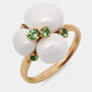 Original Pomellato Capri Ceramic Tsavorite Garnets 18k Rose Gold Ring Size 54.5