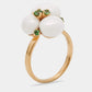 Original Pomellato Capri Ceramic Tsavorite Garnets 18k Rose Gold Ring Size 54.5