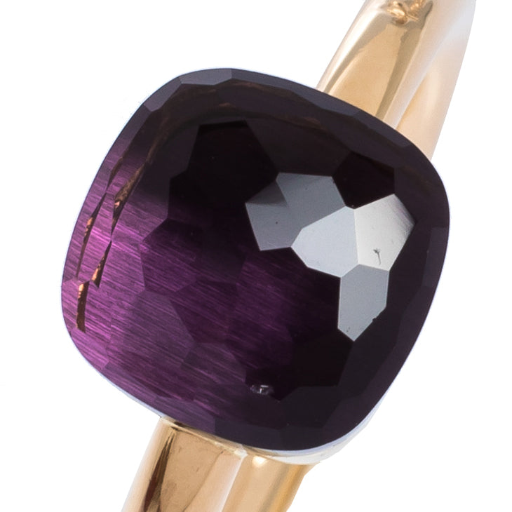 Original Pomellato Nudo Amethyst 18K Rose Gold Ring Size 54