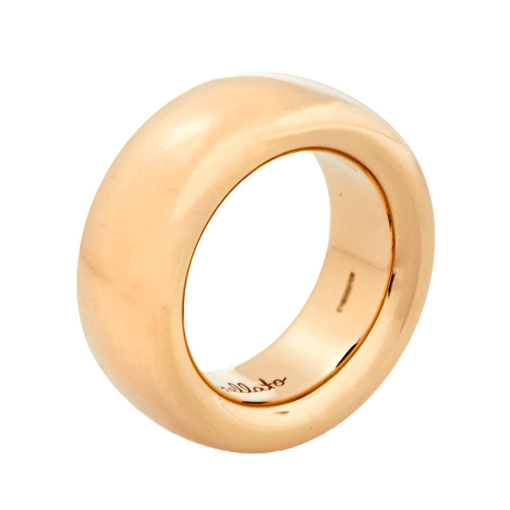 Original Pomellato Iconica 18K Rose Gold Large Band Ring Size 54