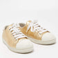 Original Prada Gold/White Leather and Rubber Low Top Sneakers Size 38