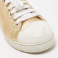 Original Prada Gold/White Leather and Rubber Low Top Sneakers Size 38