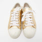 Original Prada Gold/White Leather and Rubber Low Top Sneakers Size 38