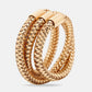 Original Roberto Coin Primavera Triple Row 18k Rose Gold Ring Size 52