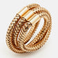 Original Roberto Coin Primavera Triple Row 18k Rose Gold Ring Size 52