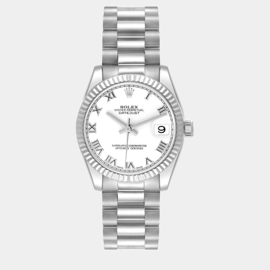 Original Rolex President Midsize 31mm White Gold Roman Dial Ladies Watch 178279