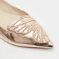 Original Sophia Webster Rose Gold Leather Bibi Butterfly Ballet Flats Size 40.5 (Never Used)