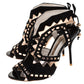 Original Sophia Webster Black Suede and Metallic Rose Gold Leather Riko Cut Out Sandals Size 38.5