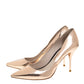 Original Sophia Webster Metallic Rose Gold Leather Coco Flamingo Pointed Toe Pumps Size 39