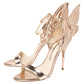 Original Sophia Webster Metallic Rose Gold Leather Chiara Butterfly Ankle Cuff Sandals Size 37