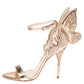 Original Sophia Webster Metallic Rose Gold Leather Chiara Butterfly Ankle Cuff Sandals Size 37