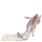 Original Sophia Webster White/Rose Gold Leather Evangeline Laser Cut Angel Wing Ankle Strap Sandals Size 40.5