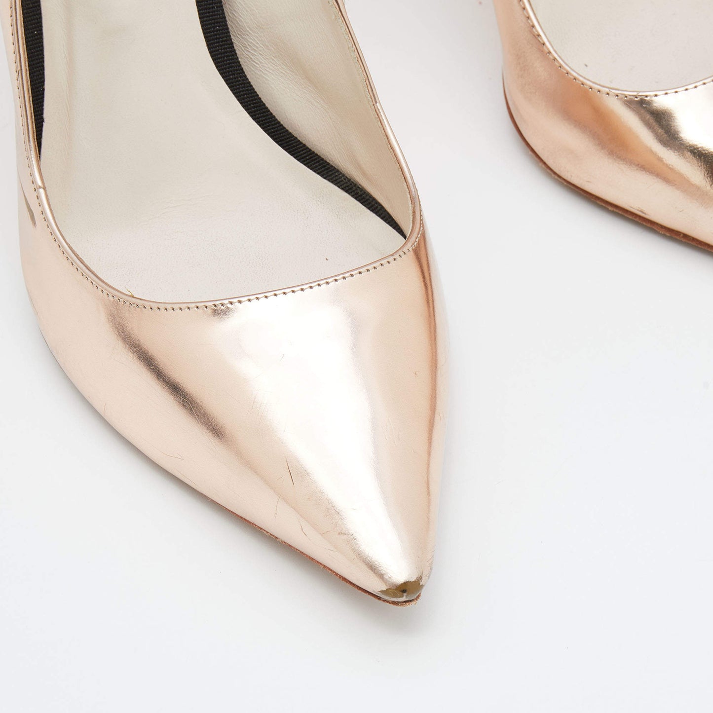 Original Sophia Webster Metallic Rose Gold Leather Coco Flamingo Pointed Toe Pumps Size 41