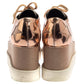 Original Stella McCartney Rose Gold Faux Patent Leather Elyse Star Platform Sneakers Size 38.5