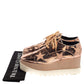 Original Stella McCartney Rose Gold Faux Patent Leather Elyse Star Platform Sneakers Size 38.5