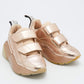 Original Stella McCartney Metallic Rose Gold Faux Leather Eclypse Sneakers Size 36