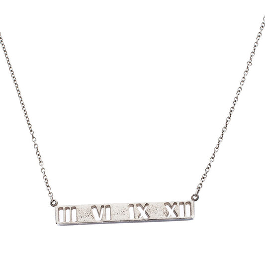 Original  Tiffany & Co. Atlas Bar Silver Pendant Necklace