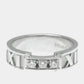 Original Tiffany & Co. 18K White Gold and Diamond Atlas Diamond Open Band Ring EU 50