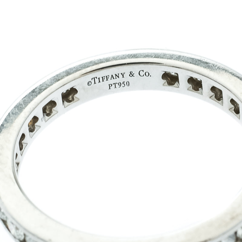 Original Tiffany & Co. Diamond Channel Set Platinum Eternity Wedding Band Ring Size 54