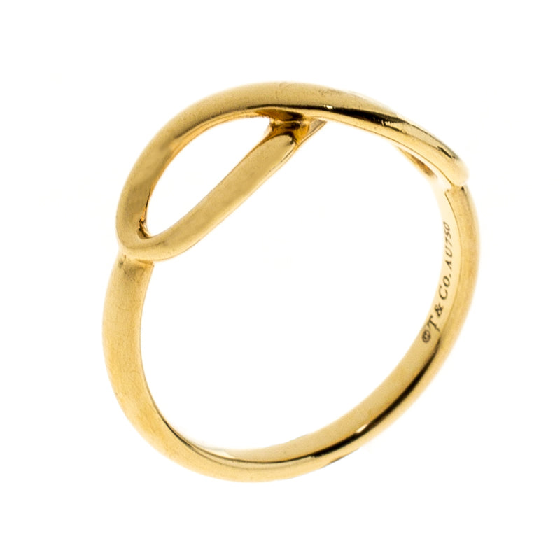 Original Tiffany & Co. Infinity 18k Yellow Gold Ring Size 55