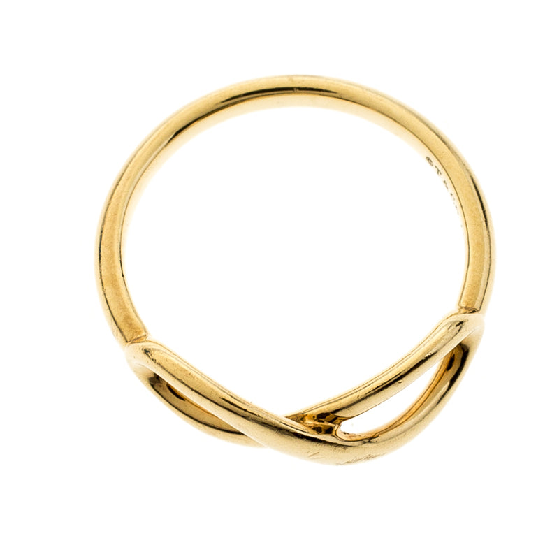 Original Tiffany & Co. Infinity 18k Yellow Gold Ring Size 55