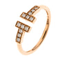 Original Tiffany & Co. T Wire Diamond 18K Rose Gold Open Ring Size 54