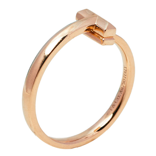 Original Tiffany & Co. Tiffany T T1 18K Rose Gold Ring Size EU 55