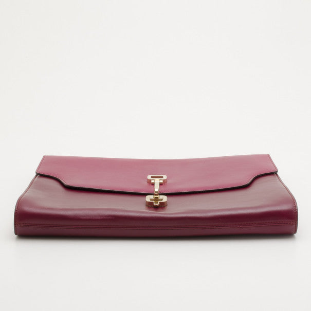 Original Tod's Raspberry Two-Tone Envelope Oversized Clutch