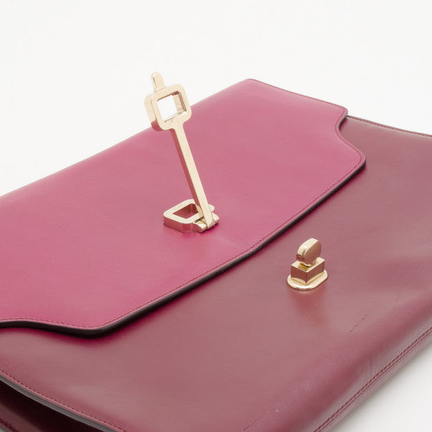 Original Tod's Raspberry Two-Tone Envelope Oversized Clutch