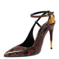 Original Tom Ford Two-Tone Python Leather Padlock Ankle Strap Pumps Size 39