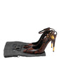 Original Tom Ford Two-Tone Python Leather Padlock Ankle Strap Pumps Size 39