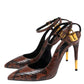 Original Tom Ford Two-Tone Python Leather Padlock Ankle Strap Pumps Size 39