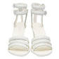 Original Alexander Wang White Lizard Embossed Leather Ankle Strap Sandals Size 36.5 (Never Used)