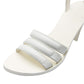 Original Alexander Wang White Lizard Embossed Leather Ankle Strap Sandals Size 36.5 (Never Used)