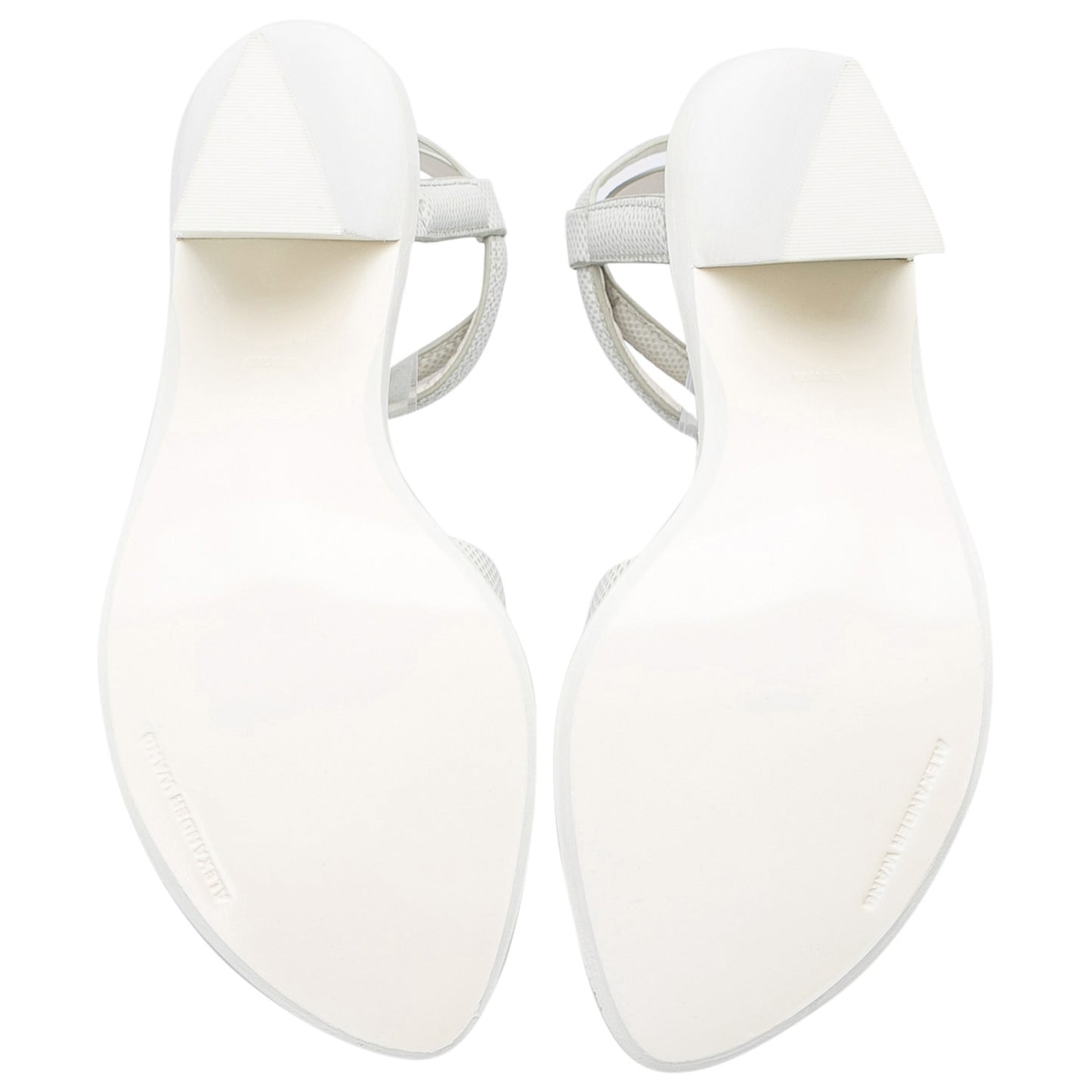 Original Alexander Wang White Lizard Embossed Leather Ankle Strap Sandals Size 36.5 (Never Used)