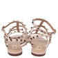 Original Valentino Water Rose Leather Rockstud Ankle Strap Flat Sandals Size 40 (Never Used)